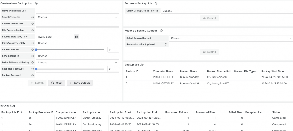 Backup Dashboard